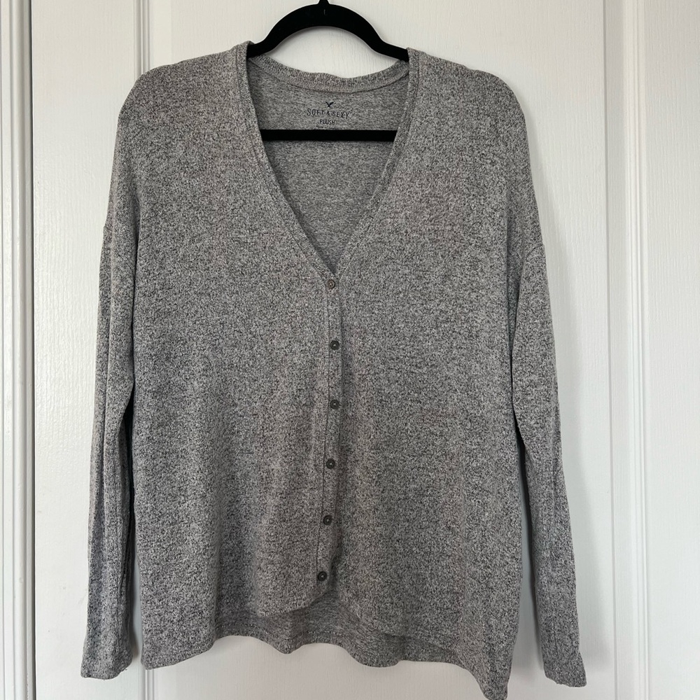 Long sleeve gray sweater in a size medium from American Eagle for sale